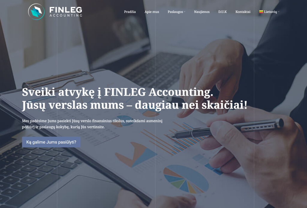 Finleg.lt – sukurta svetainė