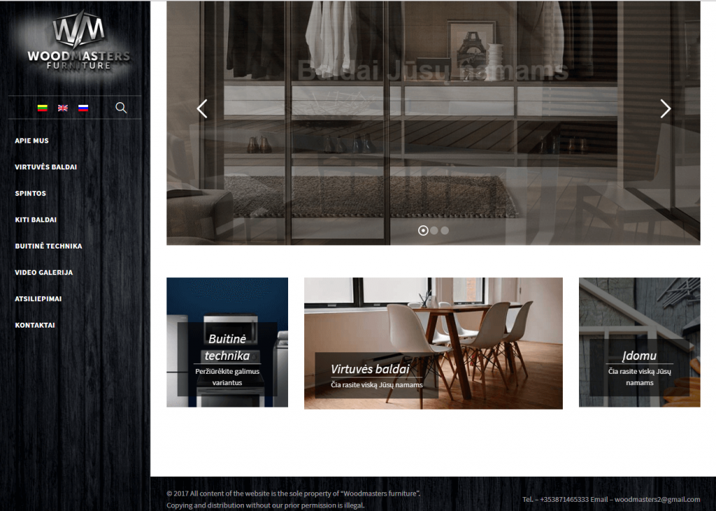 Woodmastersfurniture.com – sukurta svetainė