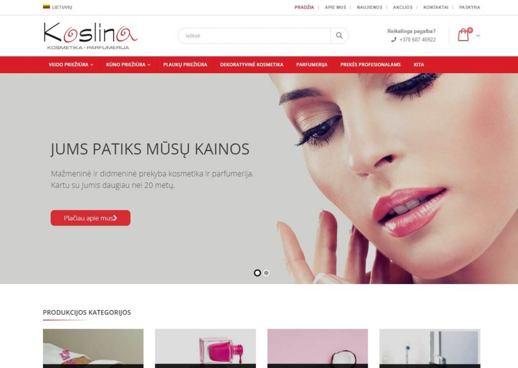 Koslina.lt – sukurta svetainė