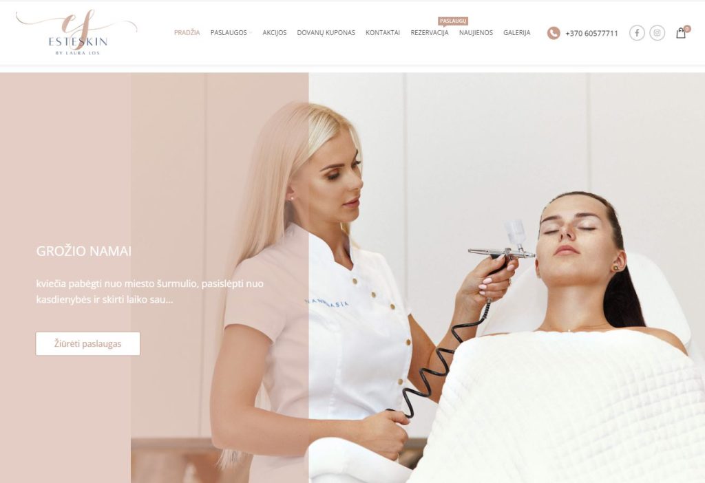 Esteskin.lt – sukurta svetainė