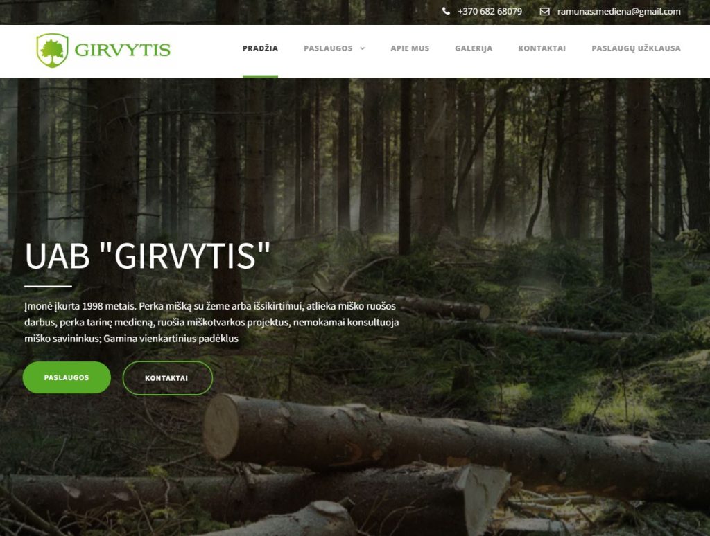 Girvytis.lt – sukurta svetainė