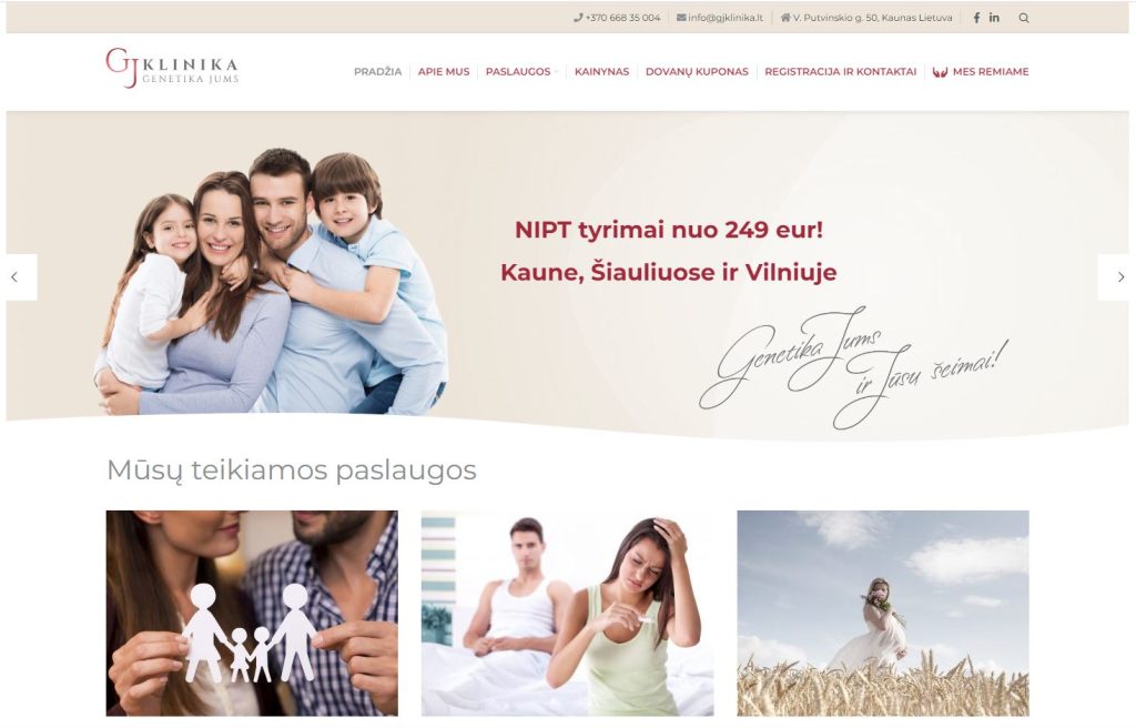Gjklinika.lt – sukurta svetainė
