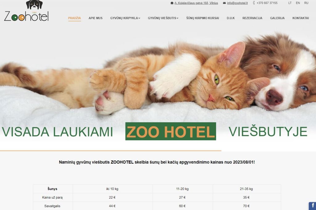 Zoohotel.lt – sukurta svetainė