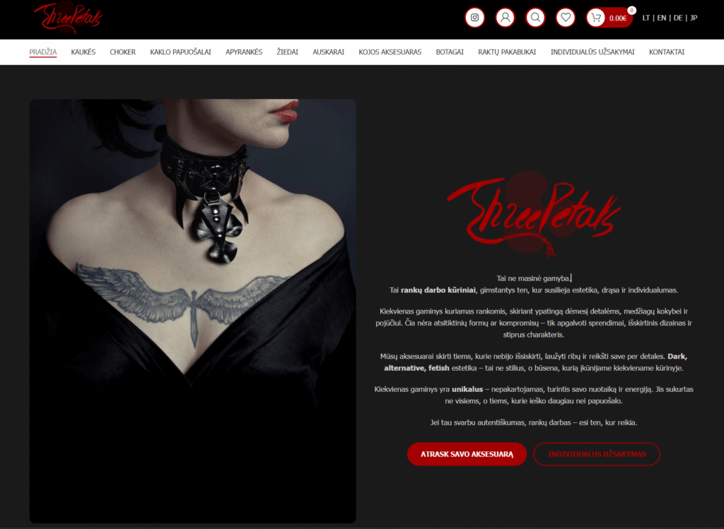 Threepetals.eu – sukurta svetainė