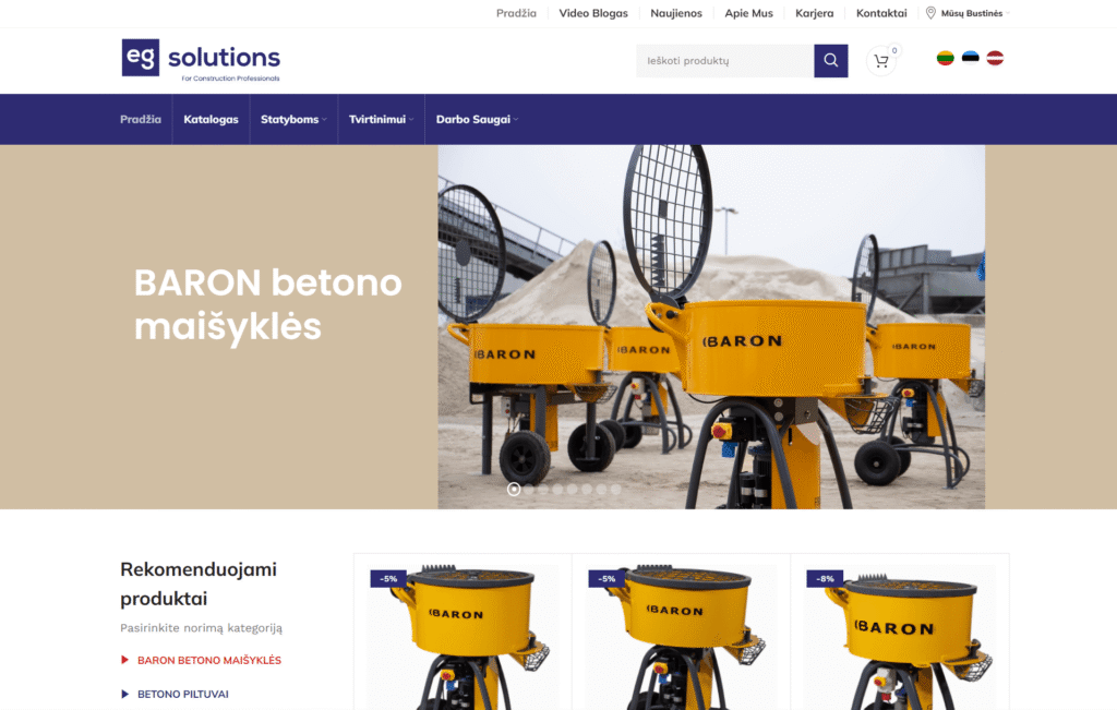 Egsolutions.lt – sukurta svetainė